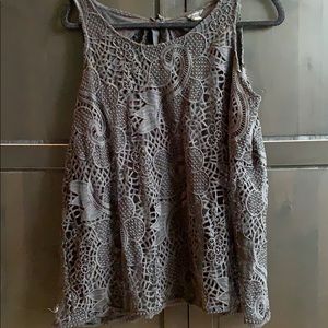 Lacey black tank top.